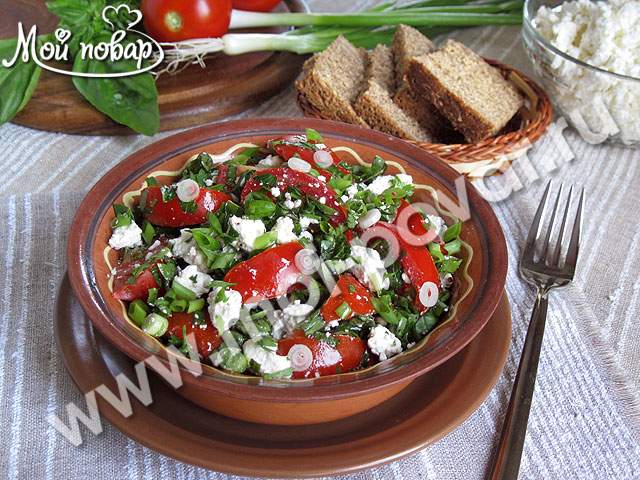 Салат из зеленых помидоров с болгарским перцем, чесноком на зиму, рецепт