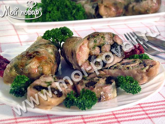 Фаршированные куриные грудки с грибами к Рождеству, рецепты с фото