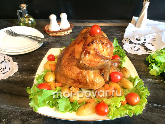 Домашняя курица в банке в духовке — рецепт с фото